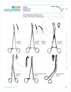 Tonsil Haemostatic and Abscess Forceps 215